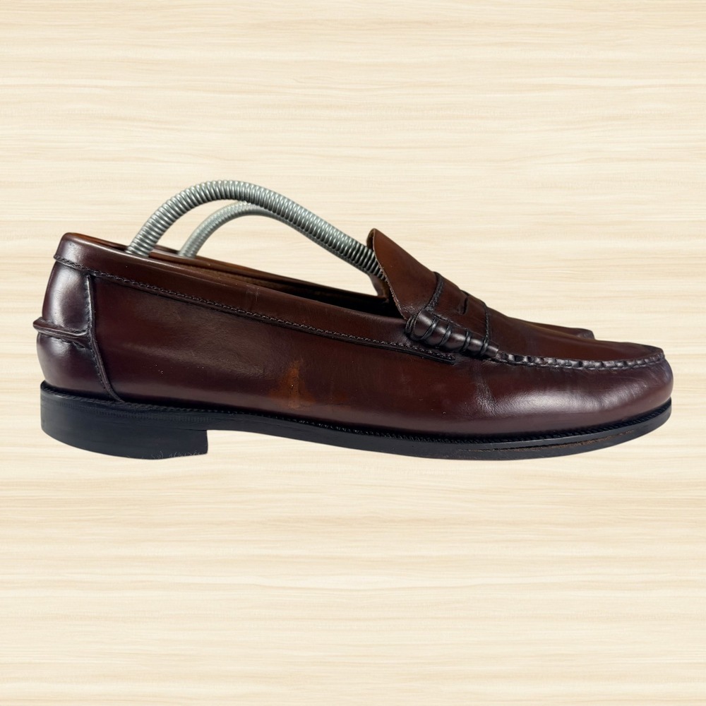 Florsheim Burgundy Leather Beefroll Penny Loafers Moc Toe Dress Shoes Mens 9.5